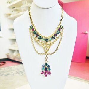 Tova Crystal/gold necklace